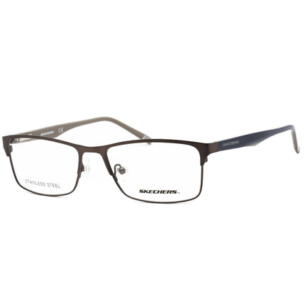 Skechers Men's Eyeglasses - Matte Gunmetal Rectangular Frame Demo Lens | SE3171 009 ,