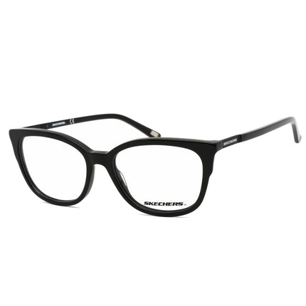 Skechers Women's Eyeglasses - Shiny Black Plastic Frame Clear Demo Lens | SE2173 001 ,