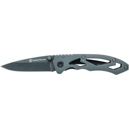 Smith & Wesson Folding Knife - Drop Point Blade Grey Steel Skeleton Handle | CK400 ,