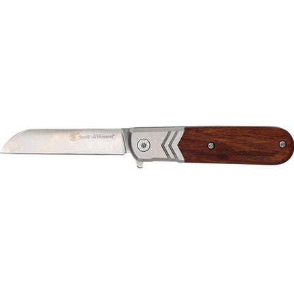 Smith and Wesson Folding Knife - Executive Barlow Wood Handle Liner Lock | SW1179950 ,