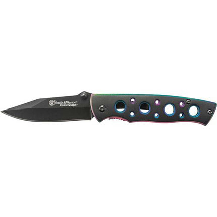 Smith and Wesson Folding Knife - Extreme Ops Clip Point Blade Liner Lock | SWCK113 ,