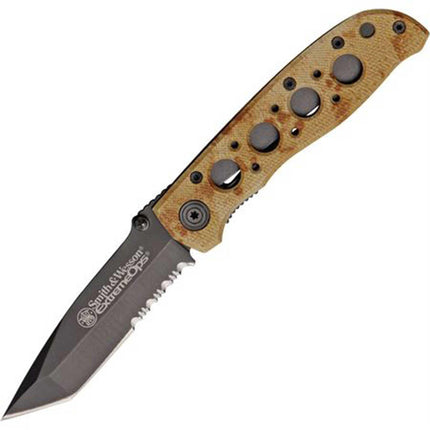 Smith and Wesson Folding Knife - Extreme Ops Desert Tan Aluminum Handle | SWCK5TBSD ,
