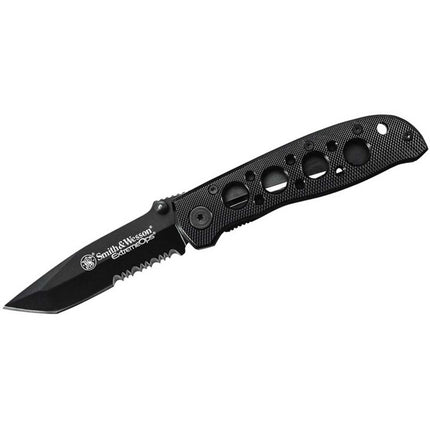 Smith and Wesson Folding Knife - Extreme Ops Partially Serrated Blade | SWCK5TBS ,