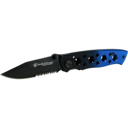 Smith & Wesson Folding Pocket Knife - Extreme Ops Black and Blue Handle | CK111S ,