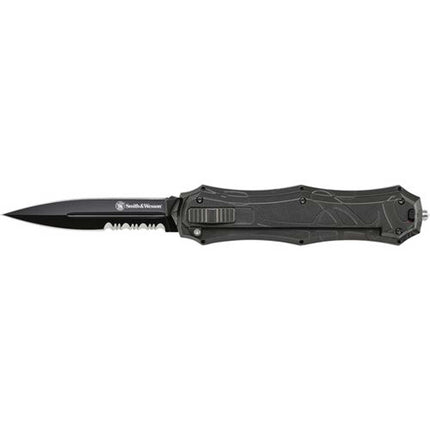 Smith and Wesson OTF Knife - Black Dagger Style Blade Finger Actuator | SWOTF9BS ,