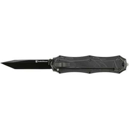 Smith and Wesson OTF Knife - Black Steel Tanto Blade Aluminum Handle | SWOTF9TB ,