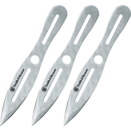 Smith & Wesson Throwing Knife - Silver Stainless Steel Handle, Set of 3 | TK10CP ,