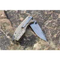 Smith's Folding Knife - BattlePlan G10 Desert Tan Handle with Linear Lock | 50995 ,