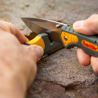 Smith's Knife Sharpener - Pocket Pal Pre-Set Carbide Blade and Ceramic Stone | 50918 ,