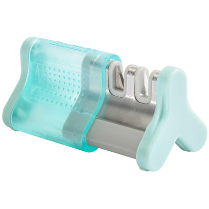 Smith's Knife Sharpener - Slide Sharp Turquoise Edge Grip Technology 2-Slot | SM51136 ,