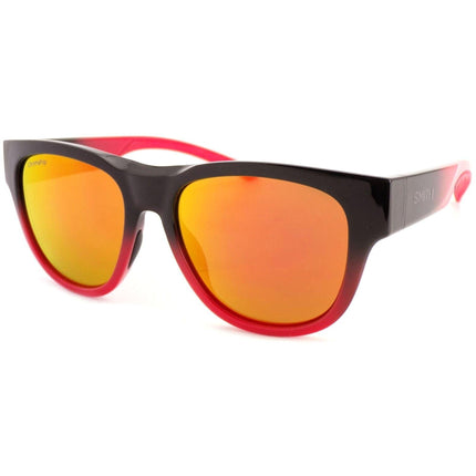 Smith Unisex Sunglasses - Dark Grey/Carbon Red Square Frame | SMITH ROUNDER HWS/X6 ,