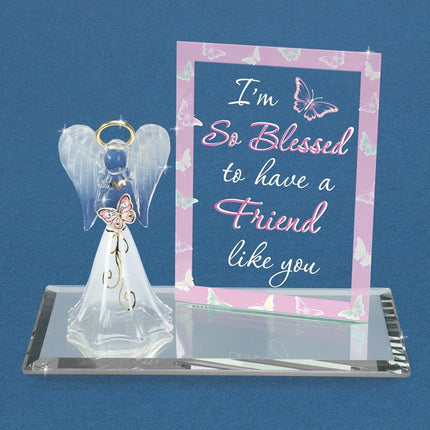 So Blessed to Have a Friend Angel Glass Figurine ,