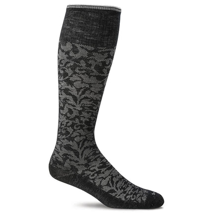 Sockwell Women's Knee High Socks - Damask Graduated Compression, Black | SW16W ,