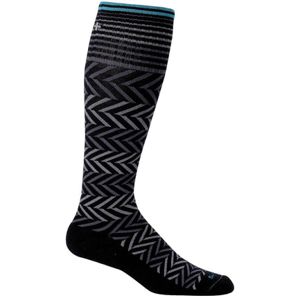 Sockwell Women's Socks - Chevron Light Cushion, Black and Grey, S/M | SW7W-900-SM ,