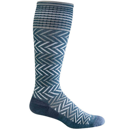 Sockwell Women's Socks - Chevron Ultra Light Cushion, Blue Ridge, M/L | SW7W-625-ML ,