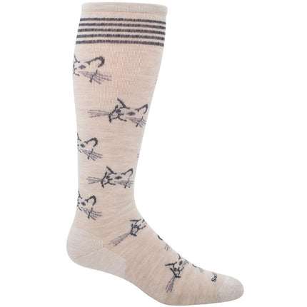 Sockwell Women's Socks - Feline Fancy Graduated Cushion, Barley, M/L | SW90W-040-ML ,