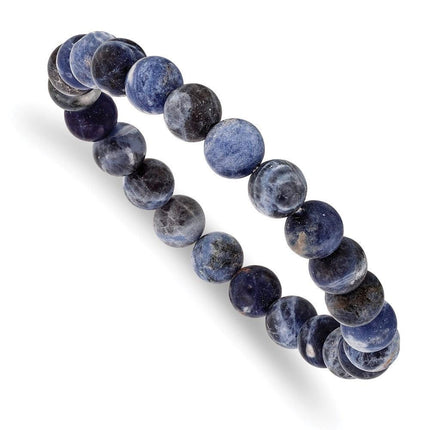 Sodalite Agate Beaded Stretch Bracelet ,