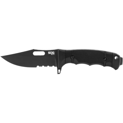 SOG Fixed Knife - Seal Fx Partially Serrated Blade Edge Black Handle | 17-21-01-57 ,