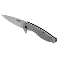SOG Folding Knife - Aegis FLK Stonewashed Plain Drop Point Steel Blade | 14-41-02-42 ,