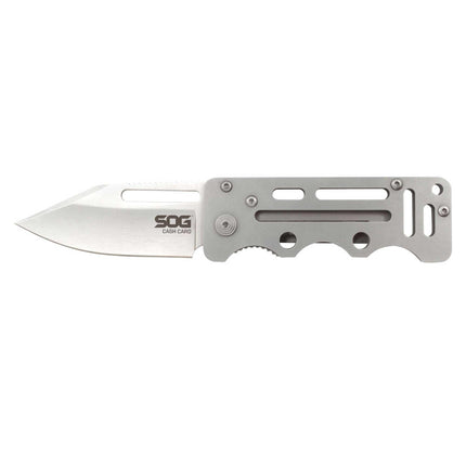 SOG Folding Knife - Cash Card Clip Point Satin Finish Stainless Steel Blade | EZ1-CP ,