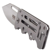 SOG Folding Knife - Cash Card Clip Point Satin Finish Stainless Steel Blade | EZ1-CP ,