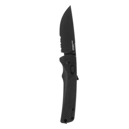 SOG Folding Knife - Flash AT Partially Serrated Blade Blackout Handle | 11-18-02-41 ,