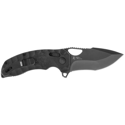 SOG Folding Knife - Kiku XR LTE Black SS Blade with Blackout Handle | 12-27-04-57 ,