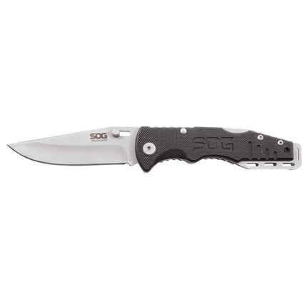 SOG Folding Knife - Salute Mini Bead Blasted Clip Point Plain Steel Blade | FF1001-CP ,