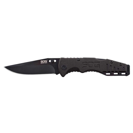 SOG Folding Knife - Salute Mini Black Oxide Clip Point Plain Steel Blade | FF1101-CP ,