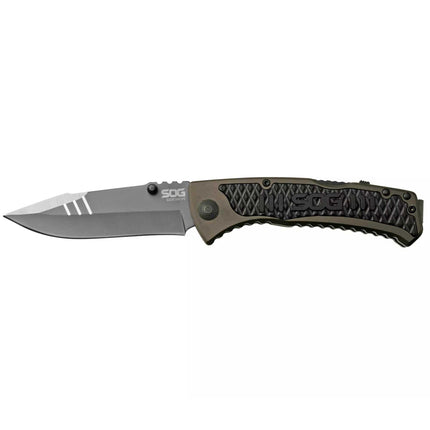 SOG Folding Knife - Sideswipe Bead Blasted Blade Grey Aluminum Handle | SW1011-CP ,