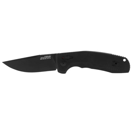 SOG Folding Knife - Tac AU Black Drop Point Plain Edge Steel Blade | 15-38-01-57 ,