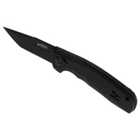 SOG Folding Knife - Tac AU Black Tanto Plain Edge Cryo D2 Steel Blade | 15-38-03-57 ,