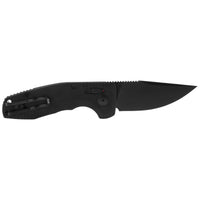 SOG Folding Knife - Tac AU Compact Black Drop Point Plain Edge Blade | 15-38-07-57 ,