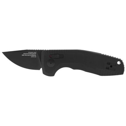 SOG Folding Knife - Tac AU Compact Black Drop Point Type Steel Blade | 15-38-11-57 ,