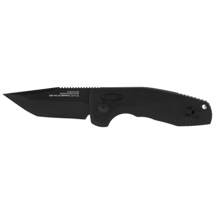 SOG Folding Knife - Tac AU Compact Black Tanto Plain Edge Steel Blade | 15-38-09-57 ,
