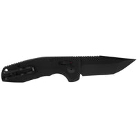SOG Folding Knife - Tac AU Compact Black Tanto Plain Edge Steel Blade | 15-38-09-57 ,