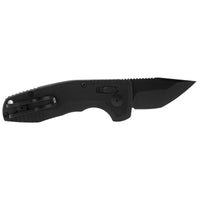 SOG Folding Knife - Tac AU Compact Black Tanto Plain Edge Steel Blade | 15-38-14-57 ,