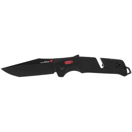 SOG Folding Knife - Trident At Tanto Blade Shape Black and Red Handle | 11-12-04-41 ,