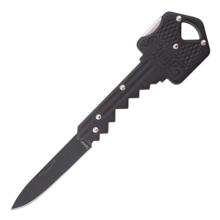 SOG Key Knife - Hardcased Black Drop Point Straight Edge Blade Folding | KEY-101 ,