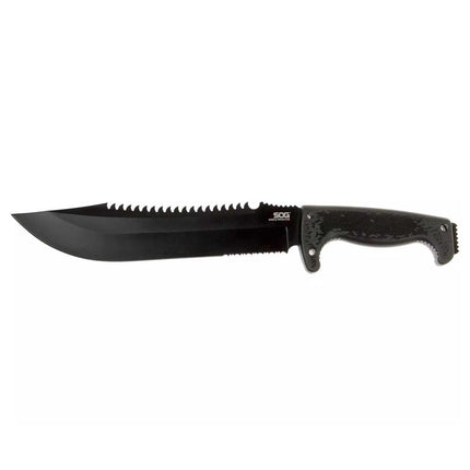 SOG Knife - Jungle Primitive Partially Serrated Steel Blade with Sheath | F03TN-CP ,