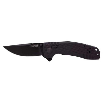 SOG Knife - Tac XR SS Blade Blackout Handle CRYO D2 Steel Blade Folding | 12-38-01-41 ,