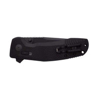 SOG Knife - Tac XR SS Blade Blackout Handle CRYO D2 Steel Blade Folding | 12-38-01-41 ,