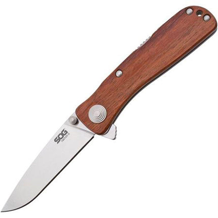 SOG Knife - Twitch II Assisted Opening Steel Blade Rosewood Handle Folding | TWI17-CP ,