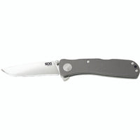 SOG Knife - Twitch II Steel Blade Grey Anodized Aluminum Handle Folding | TWI8-CP ,