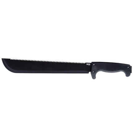 SOG Machete Knife - Sogfari Fixed Saw Back Steel Blade with Nylon Sheath | MC01-N ,