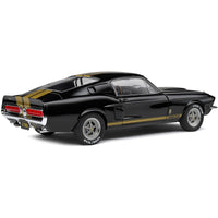 Solido 1/18 Diecast Model Car - 1967 Shelby GT500 Black with Gold Stripes ,