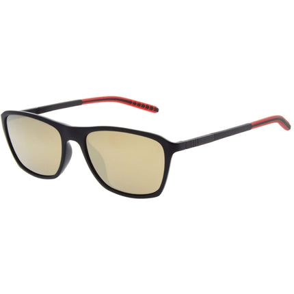 Spine Men's Sunglasses - Gold Lens Black/Red Plastic Square Frame | SPINE SP3402 85 ,