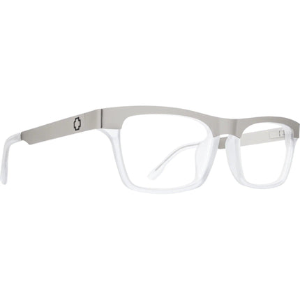 Spy Men's Eyeglasses - Matte Silver/Clear Square | SPY ZADE MATT SILVER MATT CLEAR ,