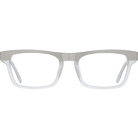 Spy Men's Eyeglasses - Matte Silver/Clear Square | SPY ZADE MATT SILVER MATT CLEAR ,