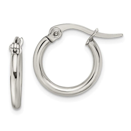 Stainless Steel 15.50mm Diameter Hoop Earrings ,